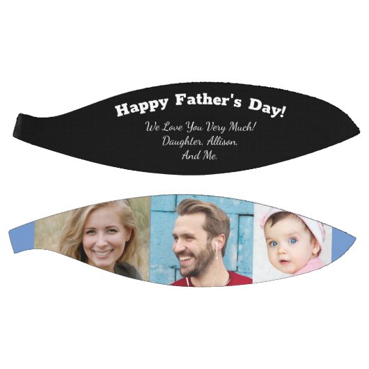 お父様の日おめでとう！DIYメッセージ、3枚の写真、黒 バスケットボール (パネル)