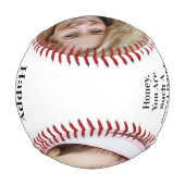 お父様の日おめでとう！DIY 2メッセージ、2つの写真の名前 野球ボール (裏面)