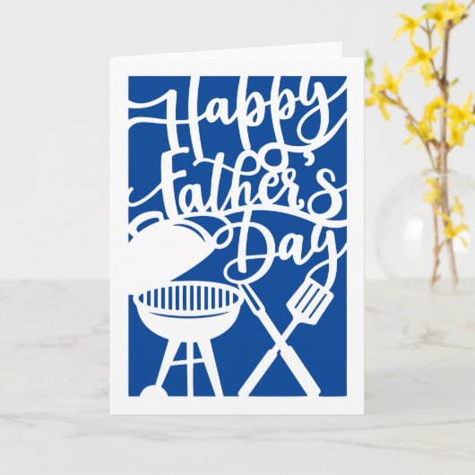 お父様の日おめでとうBBQ紙が挨拶状を切り抜く カード (黄色い花)