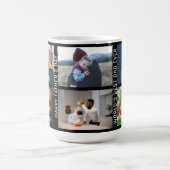 お父様の日のおめでとう最高のパパ、6回も写真のコラージュ  コーヒーマグカップ (中央)