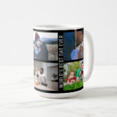 お父様の日のおめでとう最高のパパ、6回も写真のコラージュ  コーヒーマグカップ (正面右)