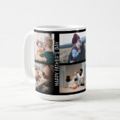 お父様の日のおめでとう最高のパパ、6回も写真のコラージュ  コーヒーマグカップ (正面左)