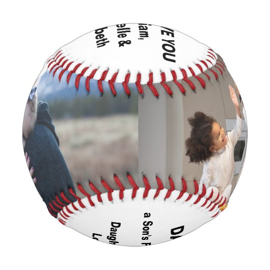お父様の日のお幸せカスタム写真、引用文、名前 野球ボール (裏面)