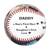 お父様の日のお幸せカスタム写真、引用文、名前 野球ボール (正面左)