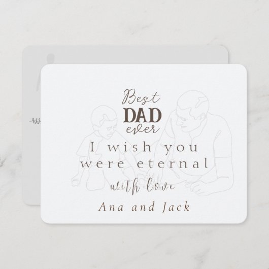 お父様の日のカードが永遠にカスタムなる 招待状 (正面/裏面)