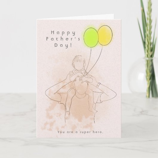 お父様の日のカードを持っている2 招待状 (正面)