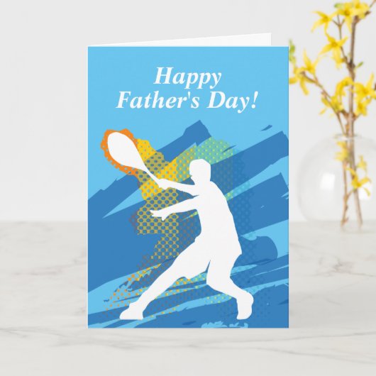 お父様の日のテニスデザイン挨拶 カード (黄色い花)