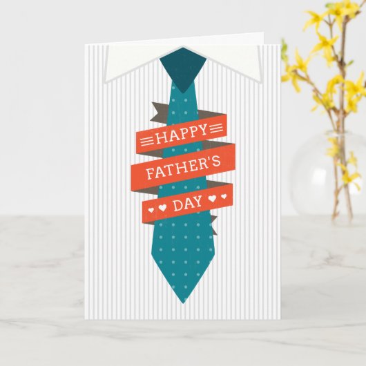 お父様の日のネクタイとシャストライプのツ カード (黄色い花)
