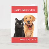 お父様の日の猫と犬が二人で シーズンカード (正面)