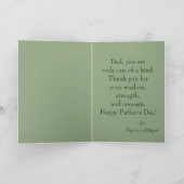 お父様の日の緑のエレガント写真 カード (内部)