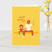 お父様の日の音楽グリーテリラックスィングカード カード (黄色い花)