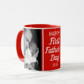 お父様の日2写真おめでとう赤と白 マグカップ (正面左)