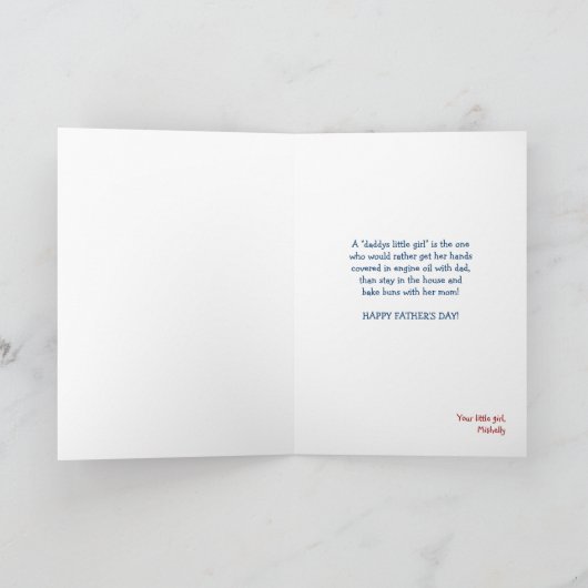 お父様の日 – お嬢さん挨拶状 カード (内部)