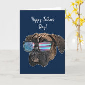 お父様の日、ボクサー犬のグリーティングカード カード (黄色い花)