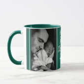 お父様の日、幸せな2枚目の写真グリーン マグカップ (左)