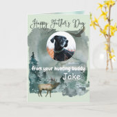 お父様の日、狩りの友人の写真 カード (黄色い花)