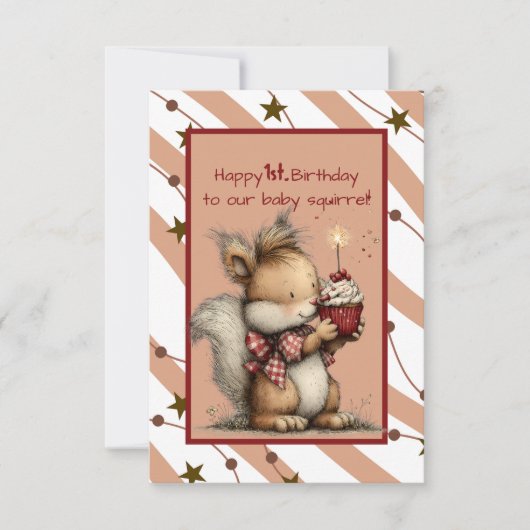 お生まれて1年!ウリ坊の誕生日おめでとう 招待状 (正面)