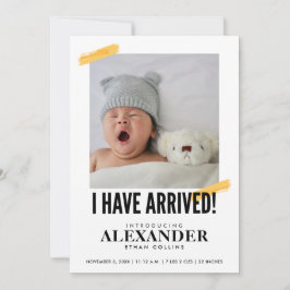 お生まれました フォト モダン ベビー 誕生 招待状