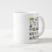 お疲れさまです|起床と化粧 ジャンボコーヒーマグカップ (正面右)