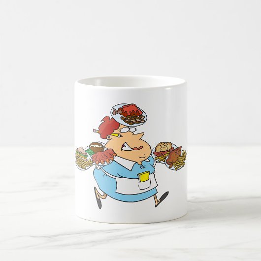 お疲れウェイトレスの面白グッズ コーヒーマグカップ