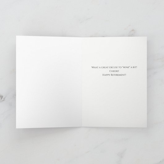 お疲れ様でした！本とワインで名前を称えての退職お祝い カード (内部)