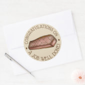 お疲れ様、ステーキのおめでとう ラウンドシール (封筒)