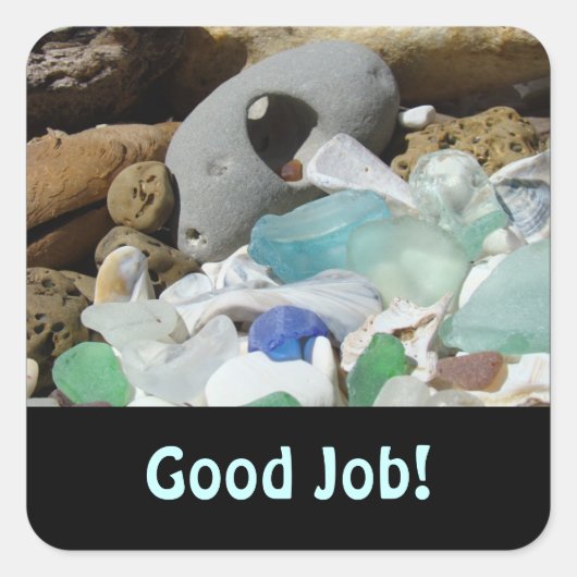 お疲れ！シール学校先生保護者の子供 スクエアシール (正面)