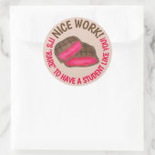 お疲れ!ステーキのような学生がいるのは珍しい ラウンドシール (バッグ)