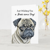 お疲れ |ドッグプーン カード (黄色い花)