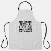お皿が私を再び掃除の汚れ見おもしろいている エプロン (正面)