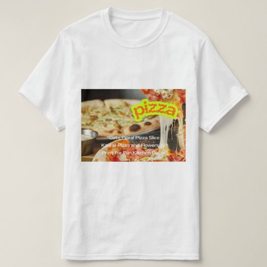 お皿の上の熱々ピザ - 新鮮でおいしい食べ物 Tシャツ (デザイン正面)