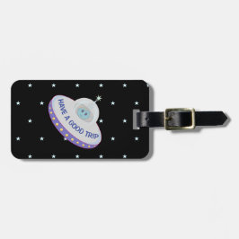 お皿を持って飛んでいるいる ラゲッジタグ