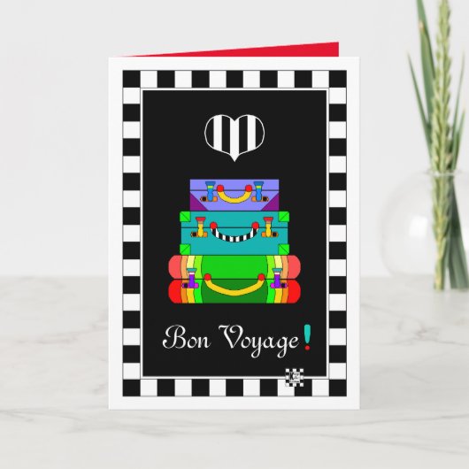 お盆の旅の荷物グリーティングカード カード (正面)