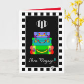 お盆の旅の荷物グリーティングカード カード (黄色い花)