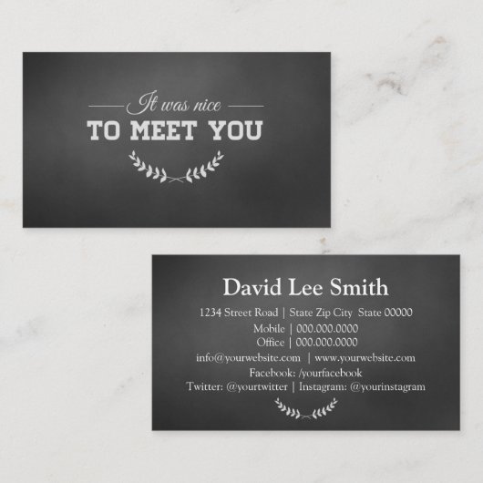 お目にかかるのは黒 名刺 (正面/裏面)