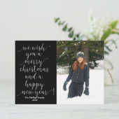 お目出しクリスマスブラック金ゴールドフォトカード シーズンカード (スタンド正面)