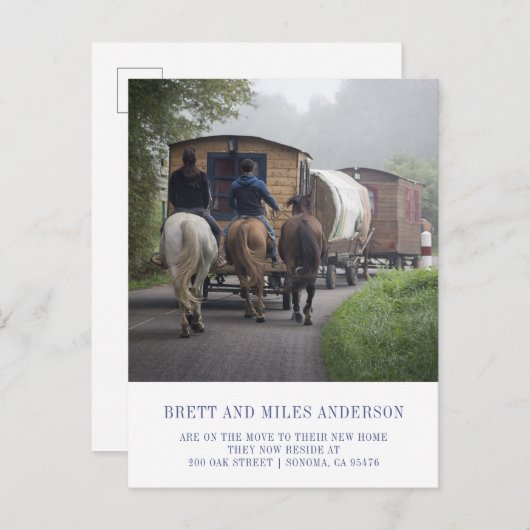 お知らせおもしろいポストカードの移動 案内ポストカード (正面/裏面)