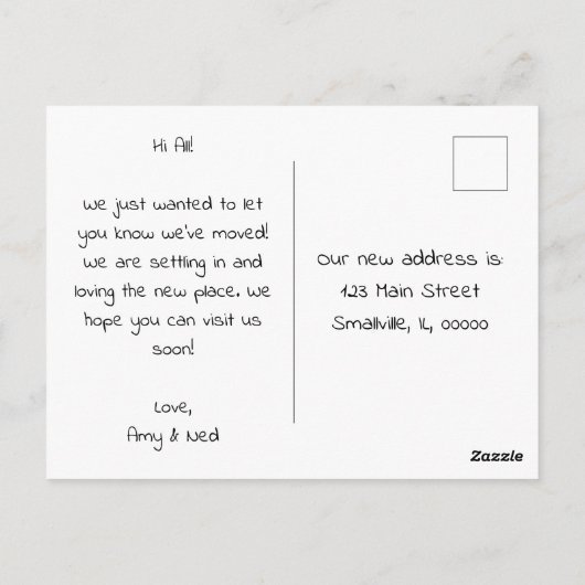 お知らせはがきを移動しています ポストカード (裏面)