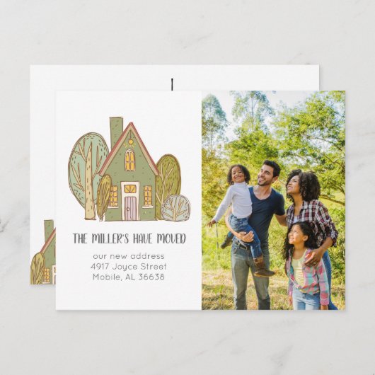 お知らせはがき | 新しい地区 案内ポストカード (正面/裏面)