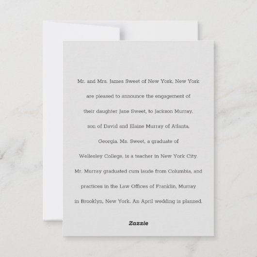 お知らせは個人用に婚約した設定 シーズンカード (裏面)