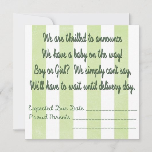 お知らせをベビーする 案内状 (正面)