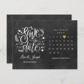 お知らせカレンダー ゴールド ラブ ハート 黒板 ポストカード (正面/裏面)