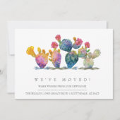 お知らせカードの水色サボテン 案内状 (正面)