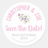 お知らせクラシック丸型ステッカー ラウンドシール (正面)