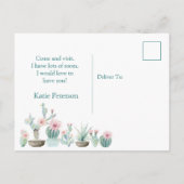 お知らせポストカードを移動した水色サボテン 案内ポストカード (裏面)