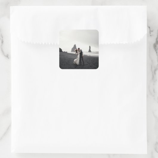 お知らせ写真のたった今結婚しました封筒用シール スクエアシール (バッグ)