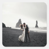 お知らせ写真のたった今結婚しました封筒用シール スクエアシール (正面)