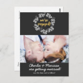 お知らせ婚約したの写結婚真はがき ポストカード (正面/裏面)