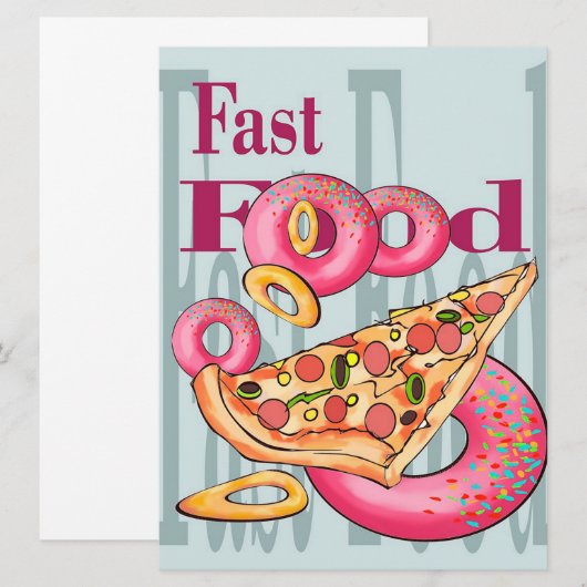 お知らせ招待状 | Fast Food (正面/裏面)