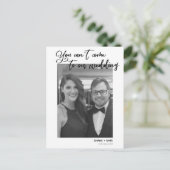 お知らせ来の写真に結婚は行けません ポストカード (スタンド正面)